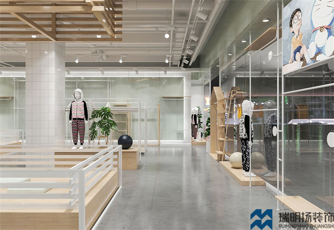 童裝店裝修設(shè)計效果圖-小清新童裝店設(shè)計